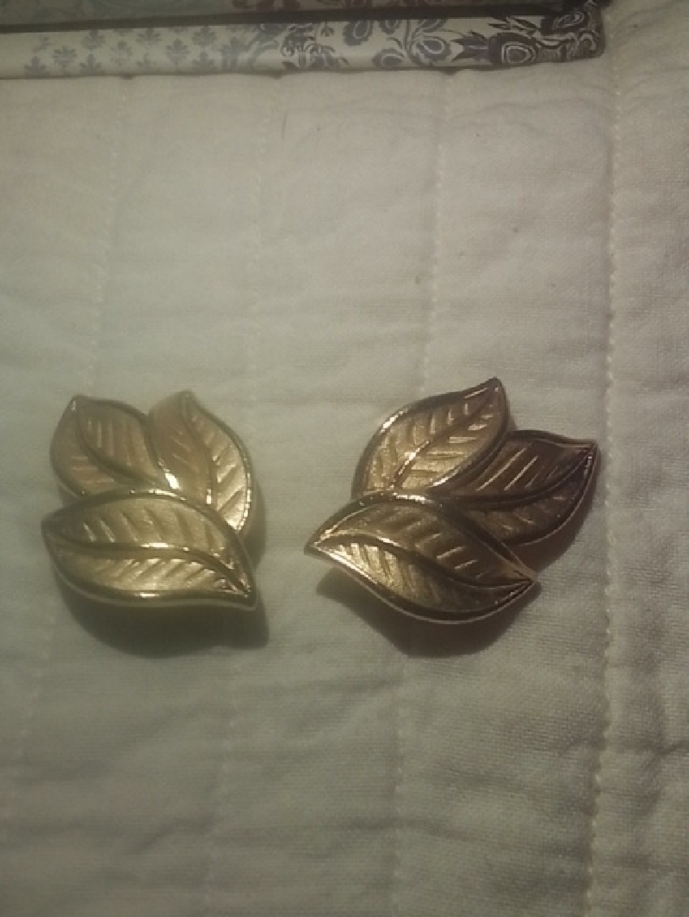 Trifari Gold Leaf Cluster Accent Clips